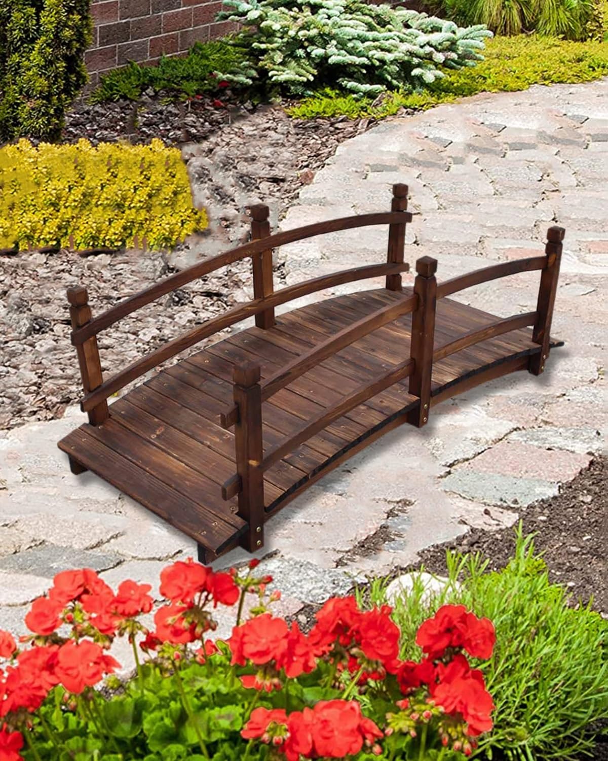 Amazon.com: ZIMGOD Wooden Bridge for Garden Pond 4.6 5 6 ft